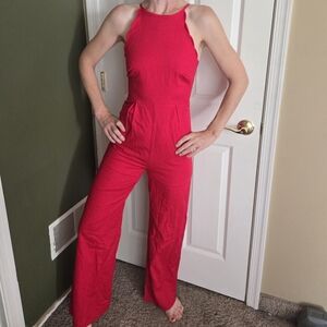 Francescas romper jumpsuit pants suit red xxs harper heritage new nwt